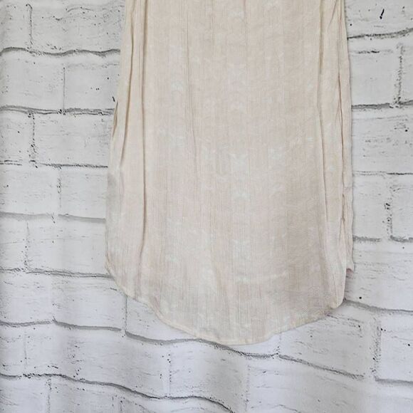Prana Breathe Women's Natassa Crinkle Cream Sleeveless High Low Tunic Top Medium - Picture 7 of 12